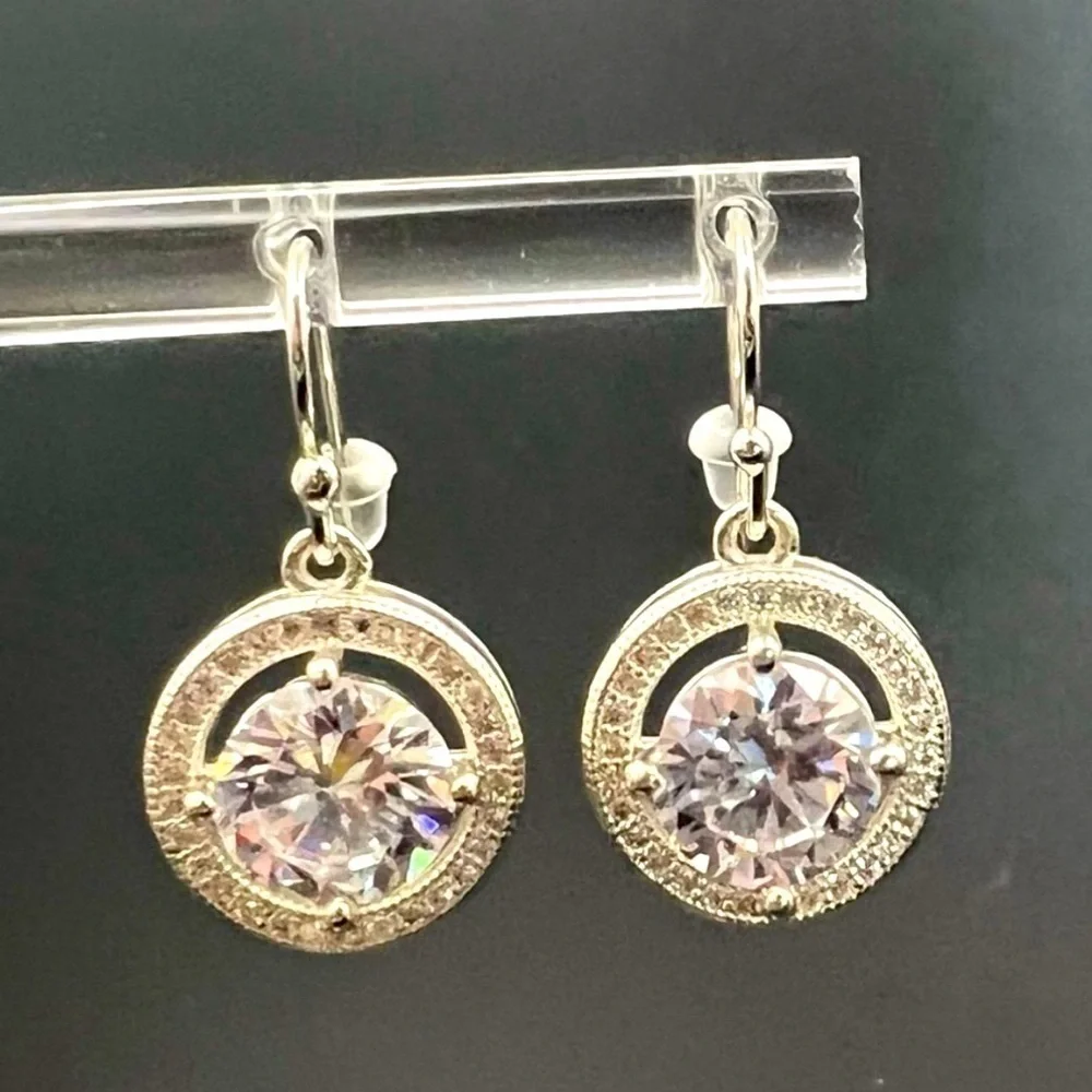 Crystal Drop Earrings with 925 Sterling Silver Hooks